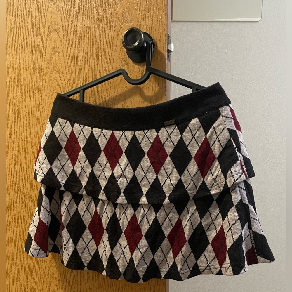 Argyle pattern knitted skirt